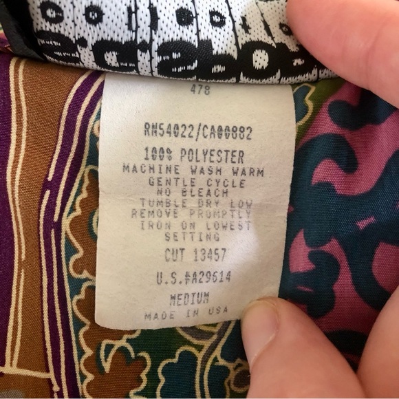 Vintage S. G. Sport Patterned Button Up and Tank Top Set Purple Gold Green - Picture 8 of 10